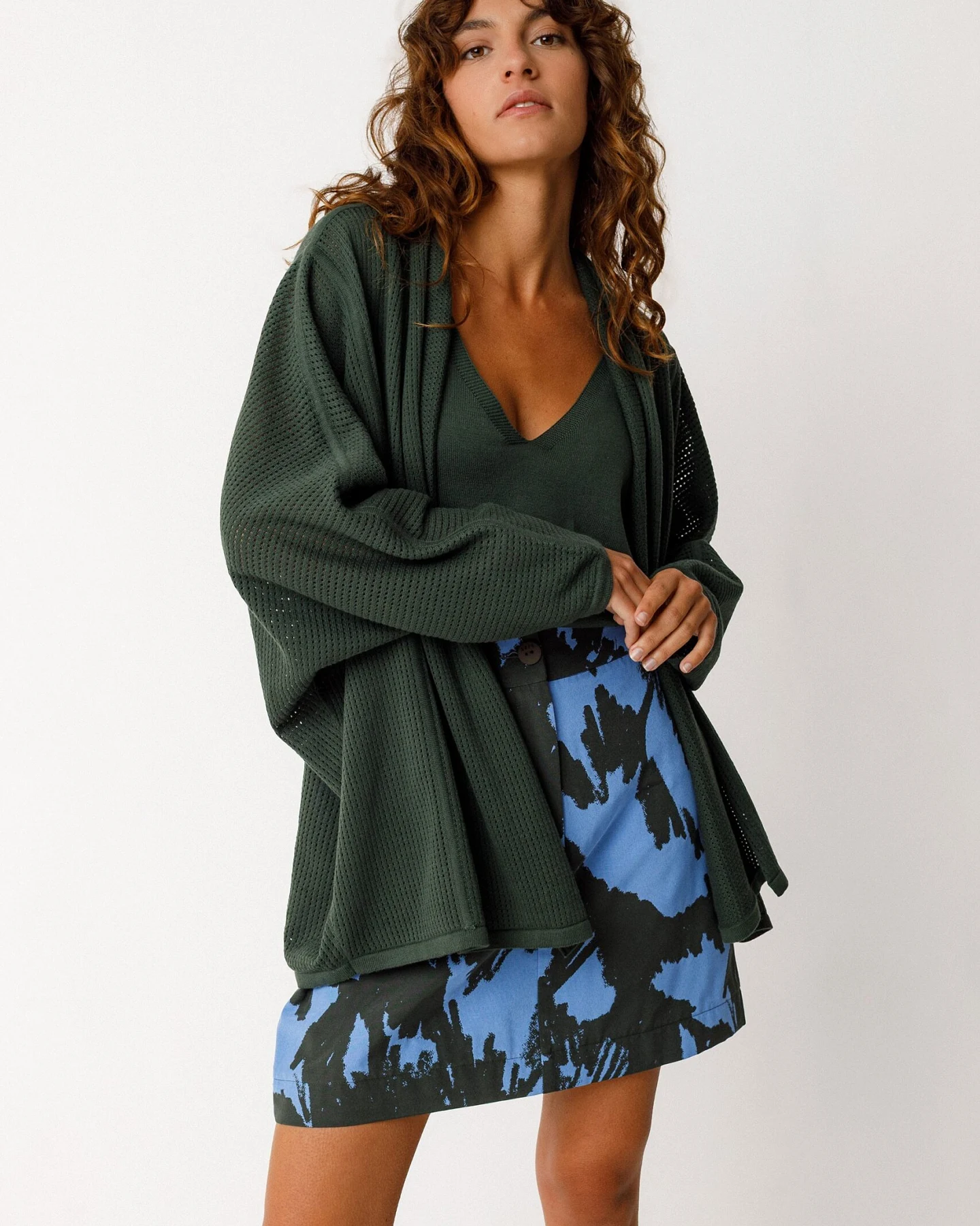 SKFK Damen vegan Strickjacke Aras Grün – Ansicht 2