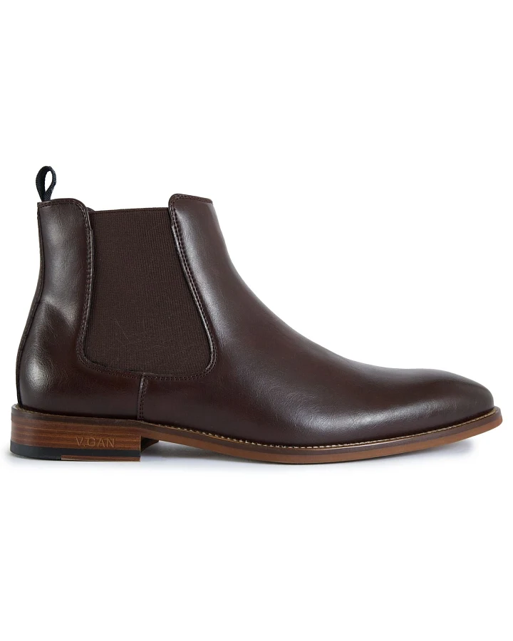 V.GAN Herren vegan Chelsea Boots Affogato Braun