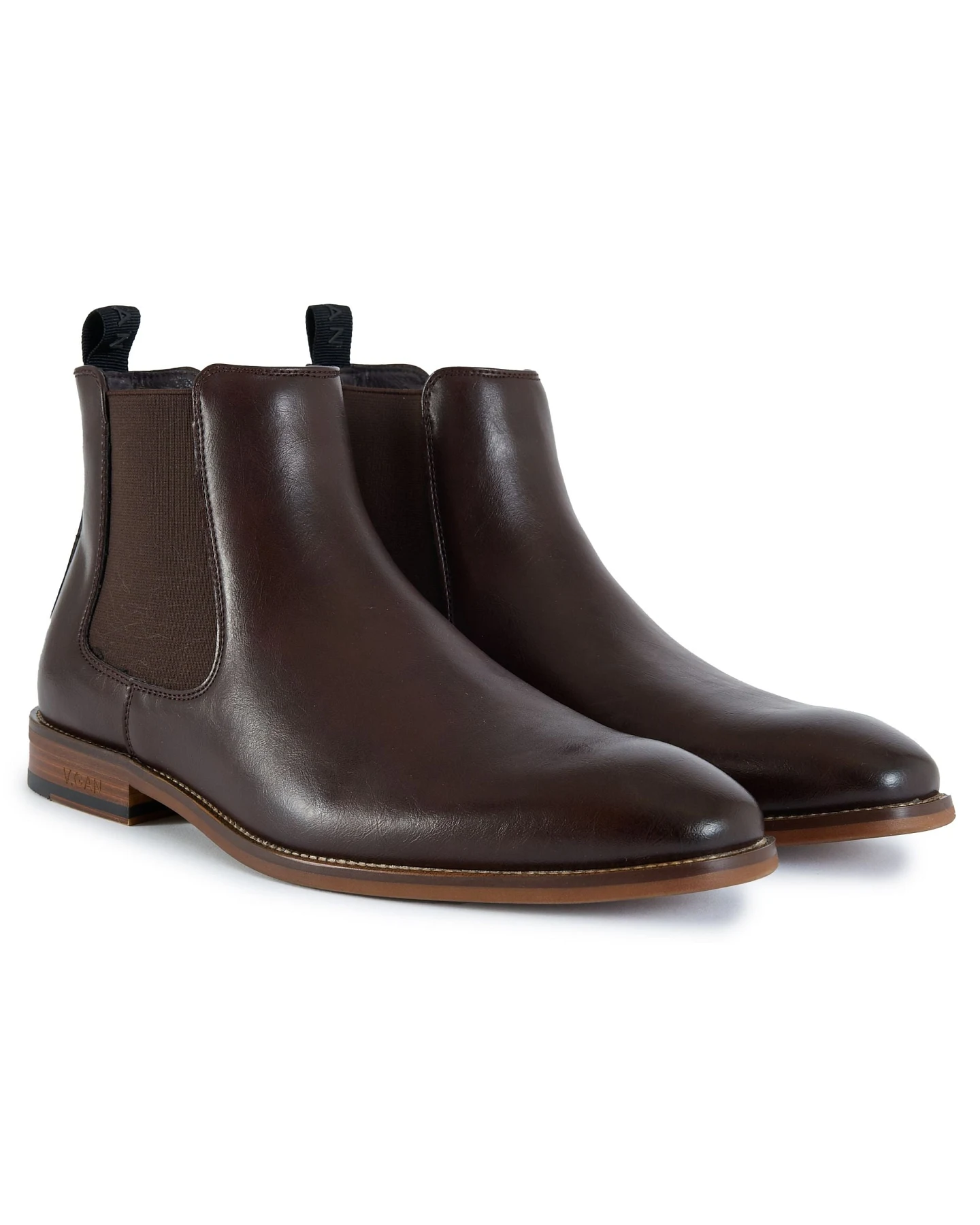 V.GAN Herren vegan Chelsea Boots Affogato Braun – Ansicht 2