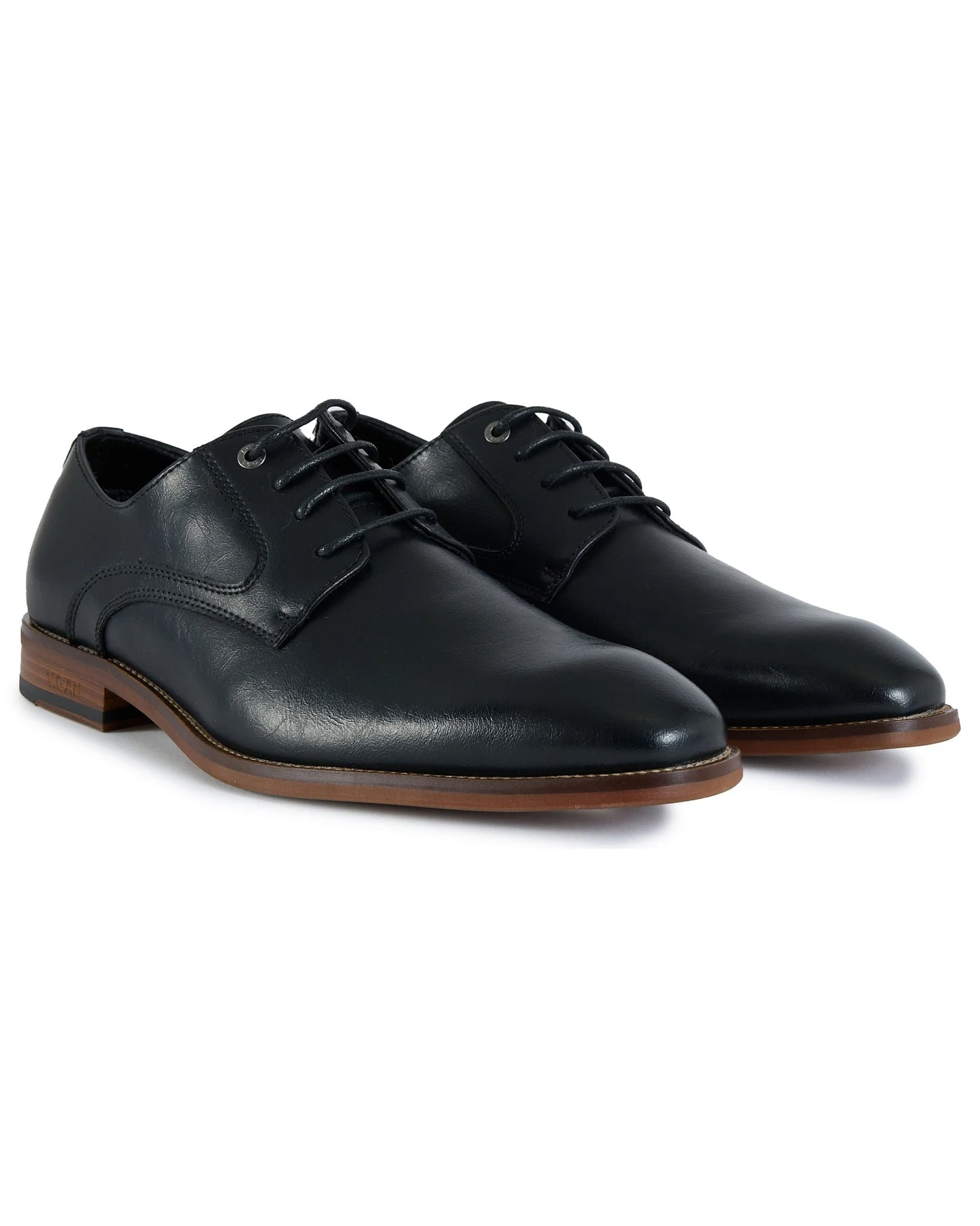 V.GAN Herren vegan Derby Schuhe Americano Schwarz – Ansicht 2