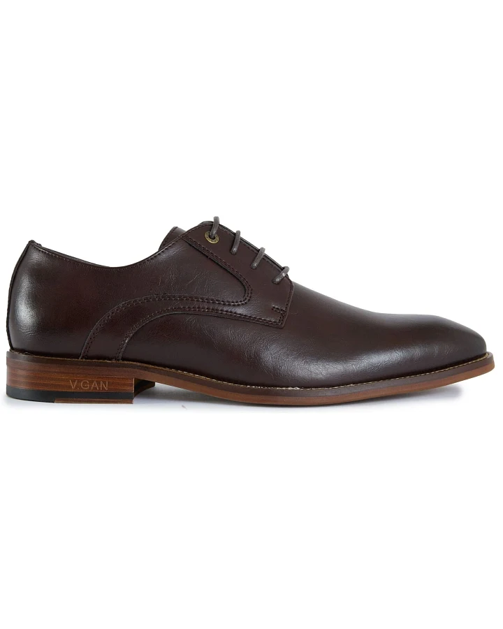 V.GAN Herren vegan Derby Schuhe Americano Braun