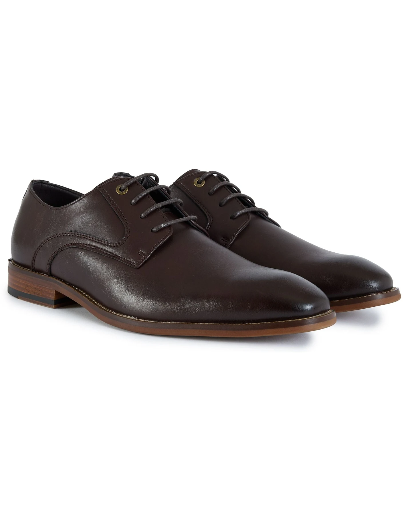 V.GAN Herren vegan Derby Schuhe Americano Braun – Ansicht 2