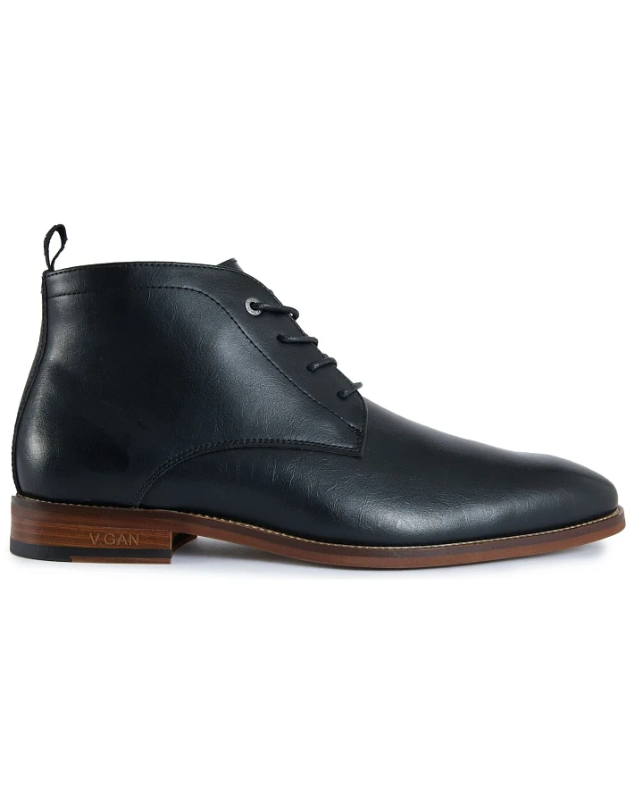 V.GAN Herren vegan Boots Espresso Chukka Schwarz