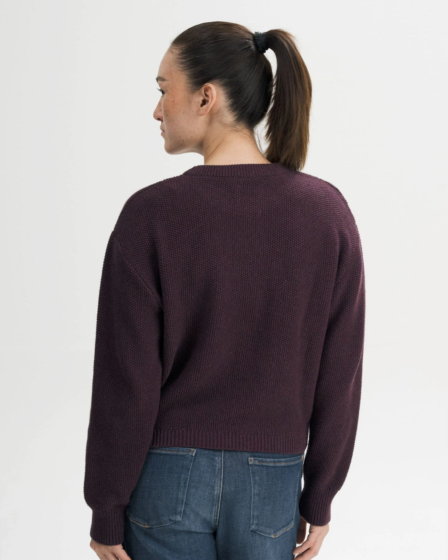 MELA Damen vegan Strickpullover Structured Suriya Elderberry Melange – Ansicht 2