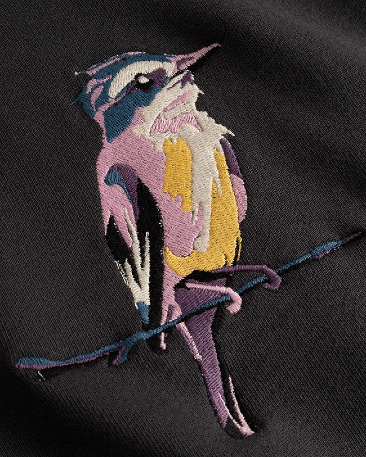 DEDICATED Damen vegan Pullover Ystad Painted Bird In Grau – Ansicht 2
