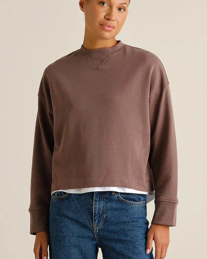 DEDICATED Damen vegan Sweatshirt Gia Sparrow Braun