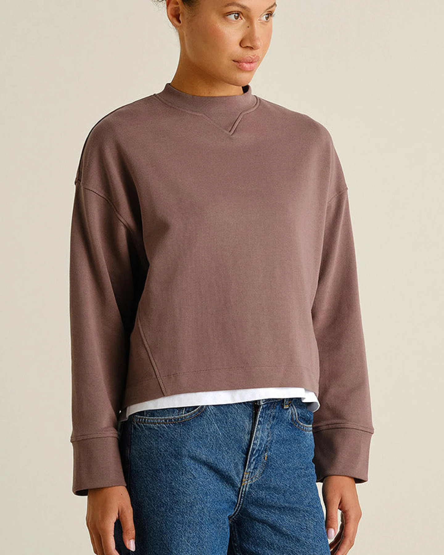 DEDICATED Damen vegan Sweatshirt Gia Sparrow Braun – Ansicht 2