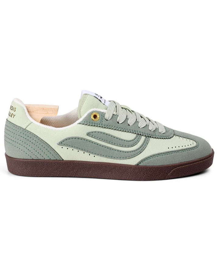 Genesis Damen vegan Sneaker G-Volley Einfarbig Grünlich