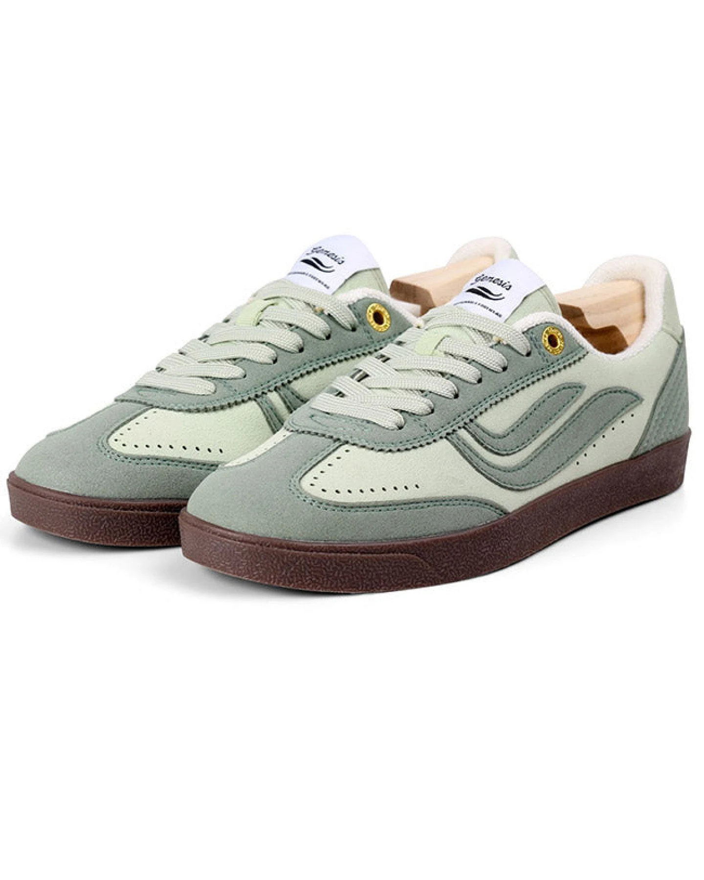 Genesis Damen vegan Sneaker G-Volley Einfarbig Grünlich – Ansicht 2