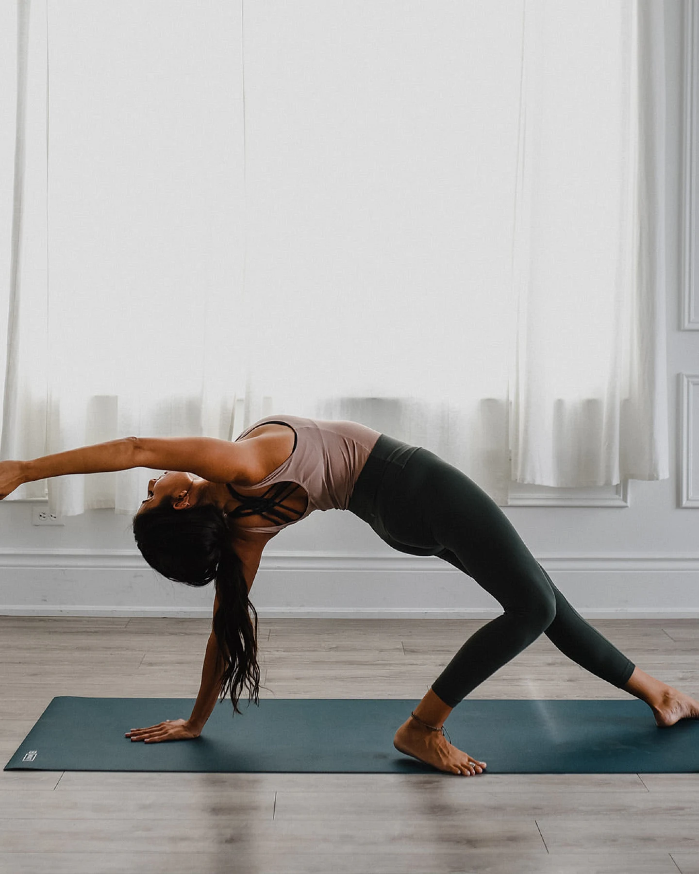 b halfmoon Yogamatte b mat strong - Ocean Green 215cm – Ansicht 3