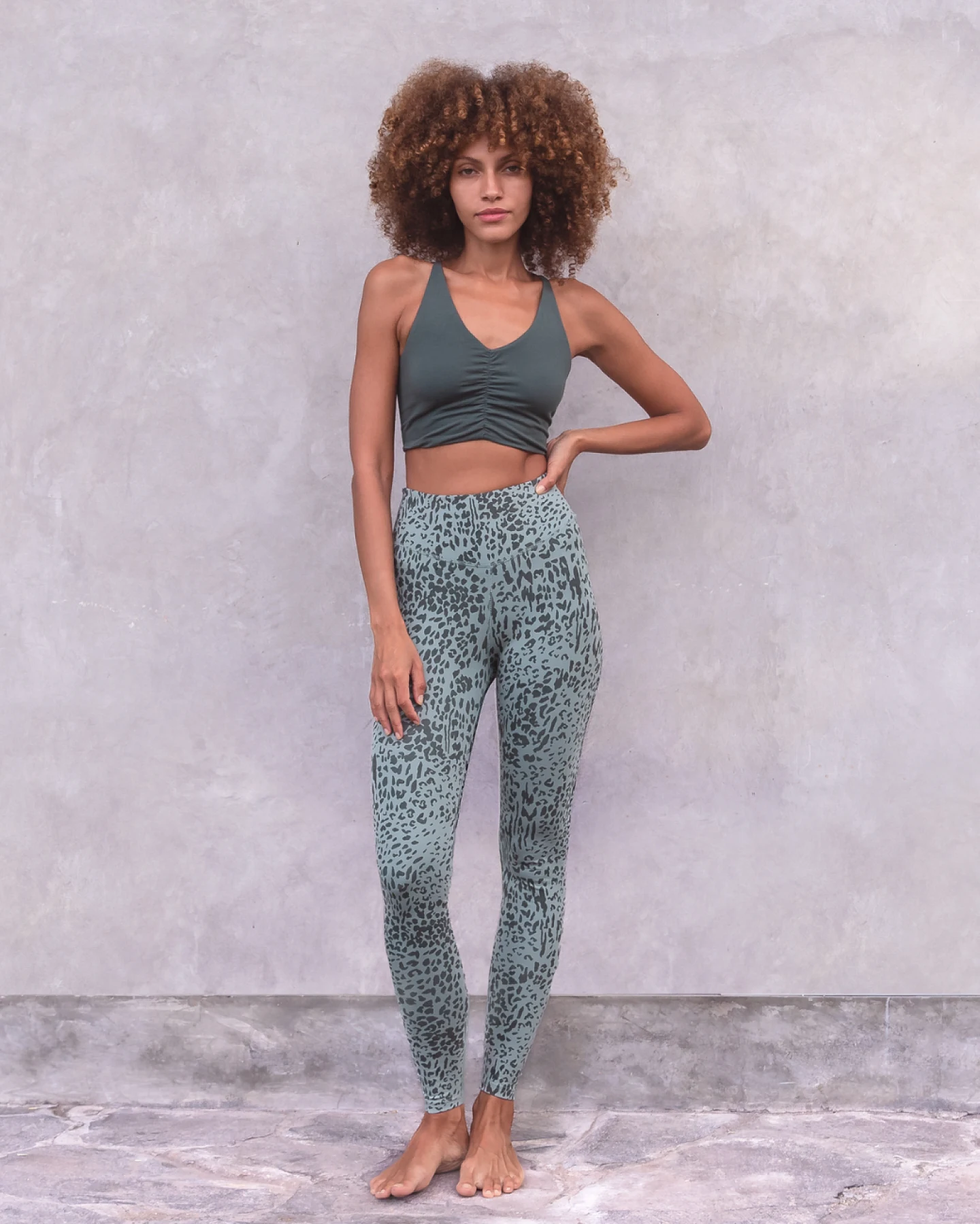 Jaya Organics Leggings Susan Animal - Aqua L – Ansicht 3