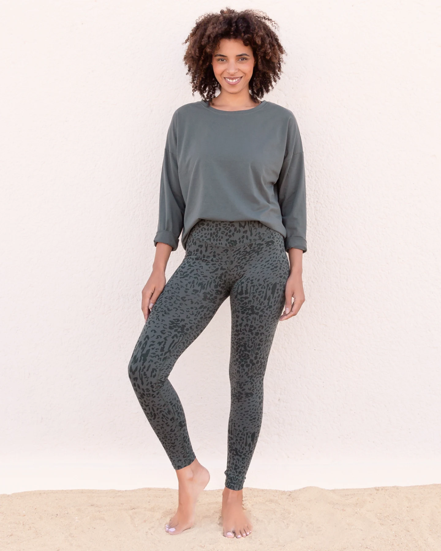 Jaya Organics Leggings Susan Animal - Forest M – Ansicht 3
