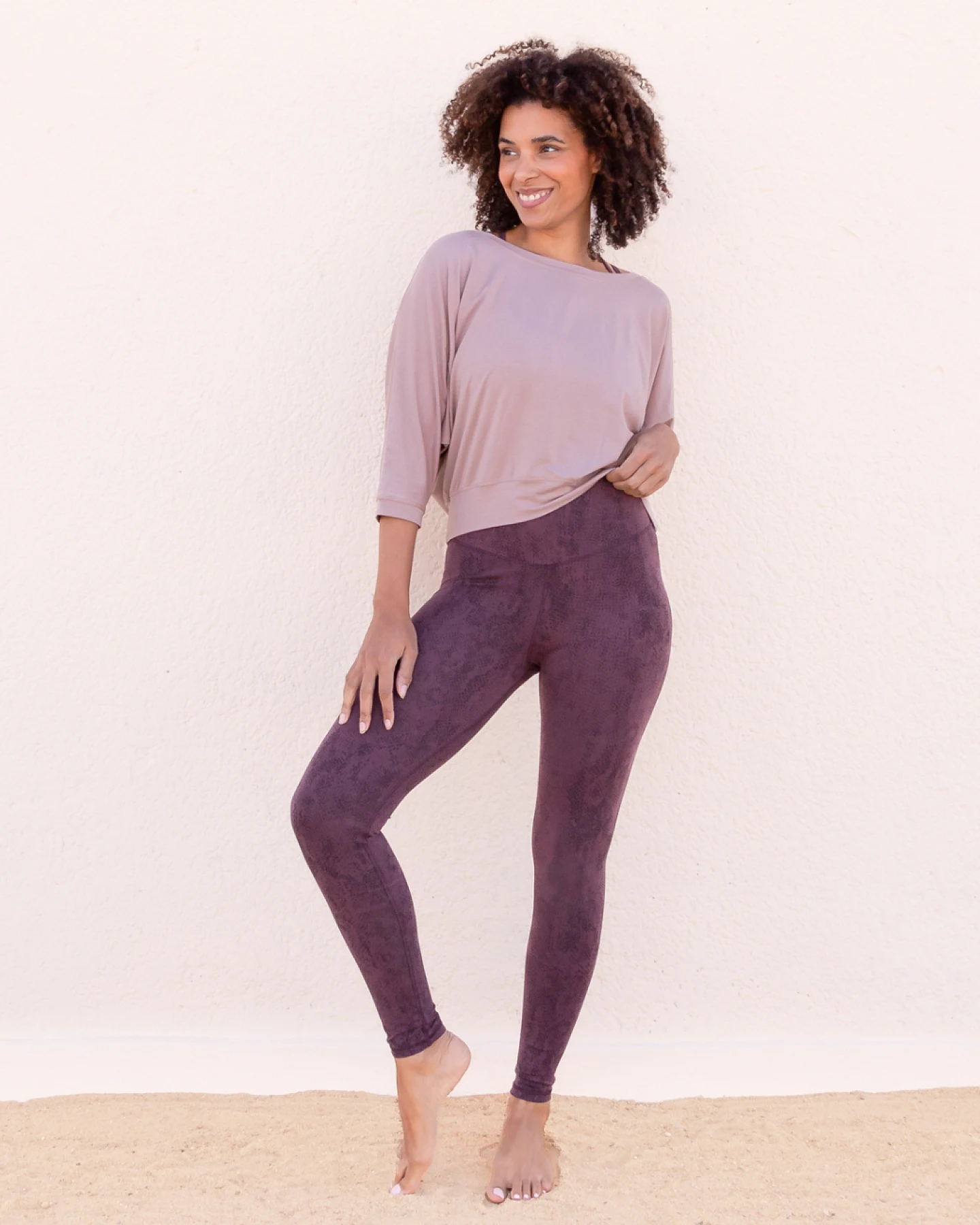 Jaya Organics Leggings Sumatra Snake - Plum S – Ansicht 3