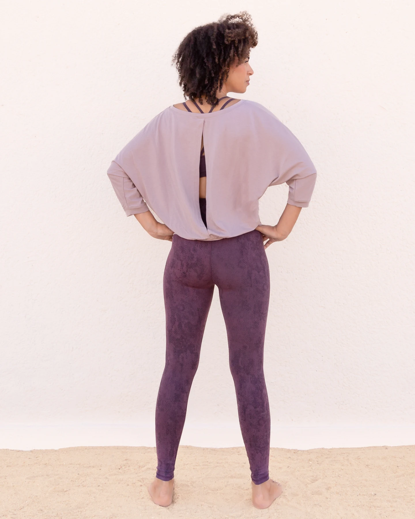Jaya Organics Leggings Sumatra Snake - Plum S – Ansicht 4