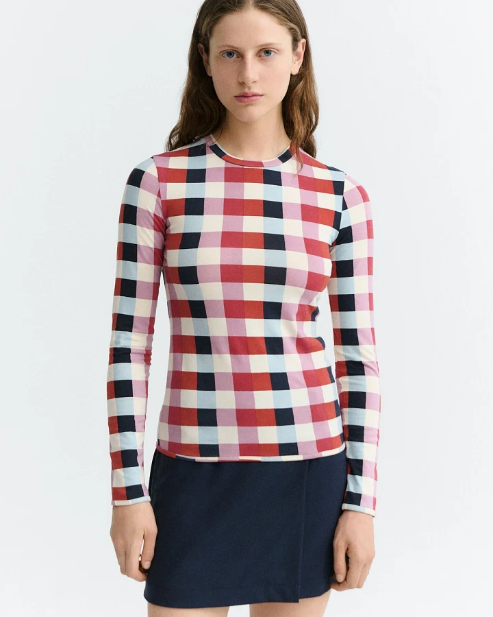 Longsleeve Brisa Cheschire Checks Rot
