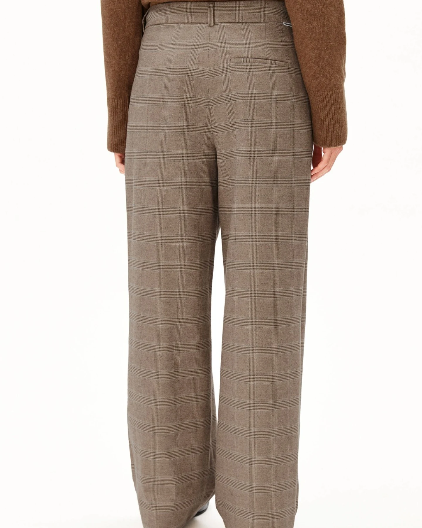 Hose Check Wide Pleated Beige – Ansicht 2