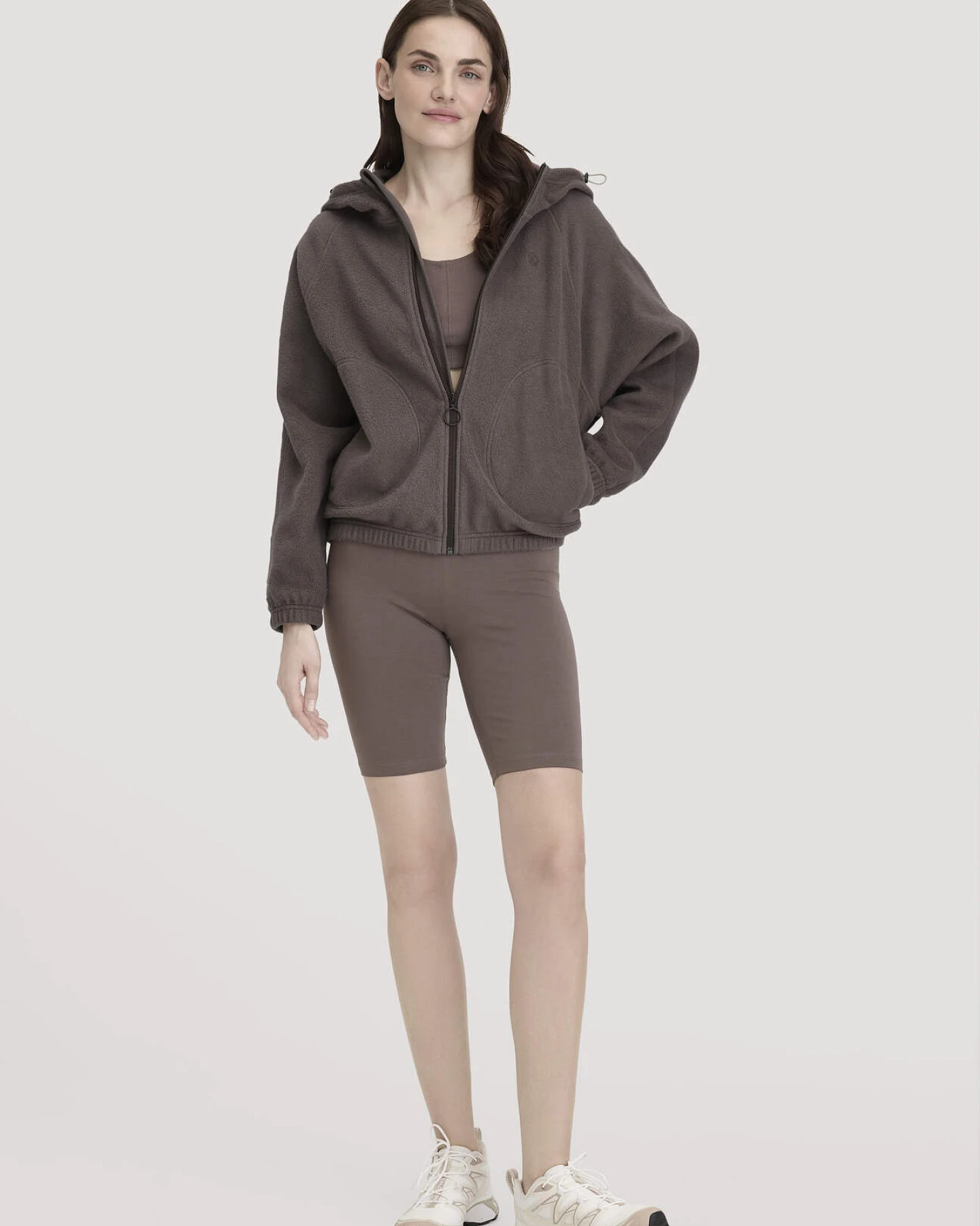hessnatur Loungewear Softfleece Jacke Oversize ACTIVE COMFORT aus Bio-Baumwolle - lila - Größe XS – Ansicht 2