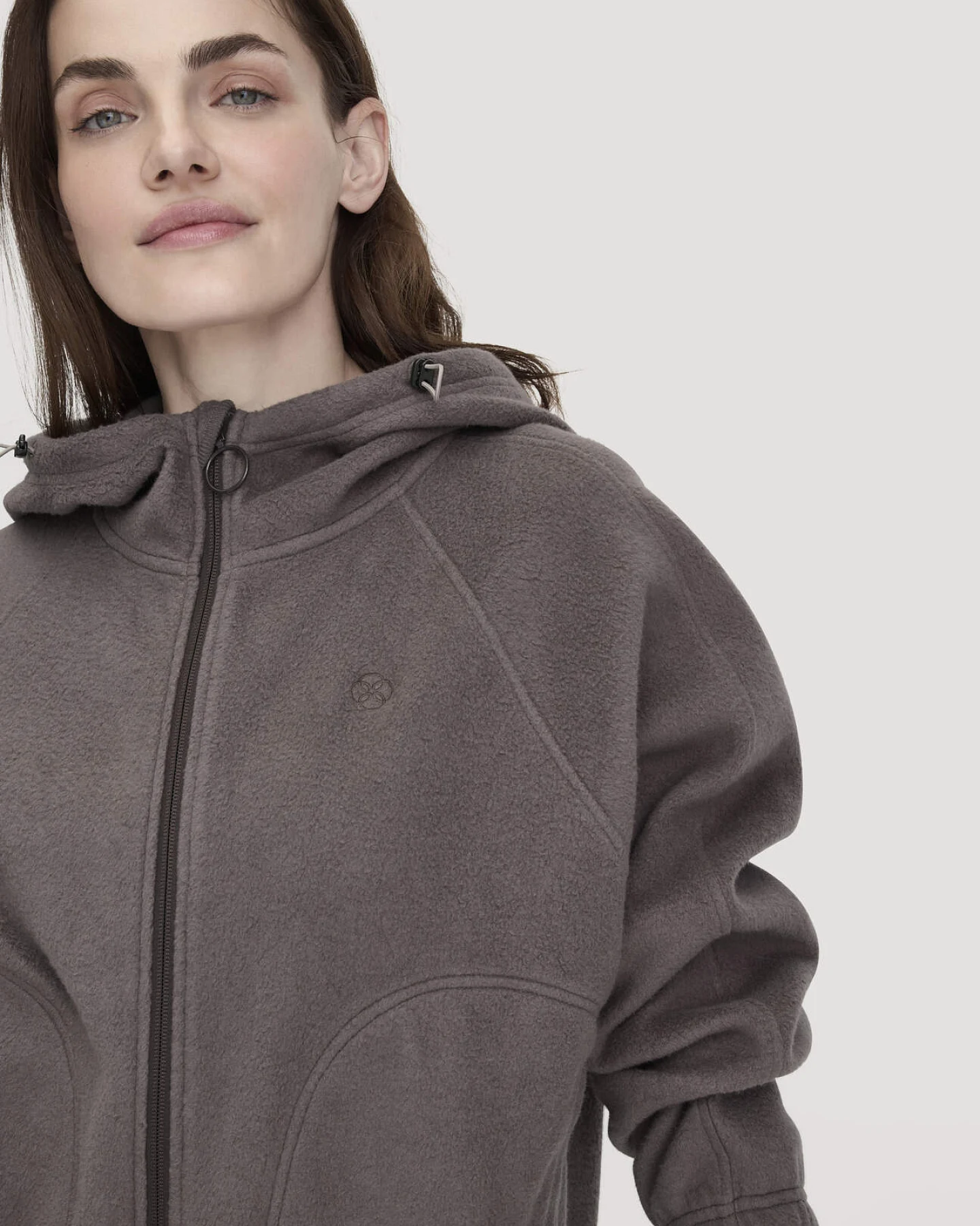 hessnatur Loungewear Softfleece Jacke Oversize ACTIVE COMFORT aus Bio-Baumwolle - lila - Größe XS – Ansicht 4