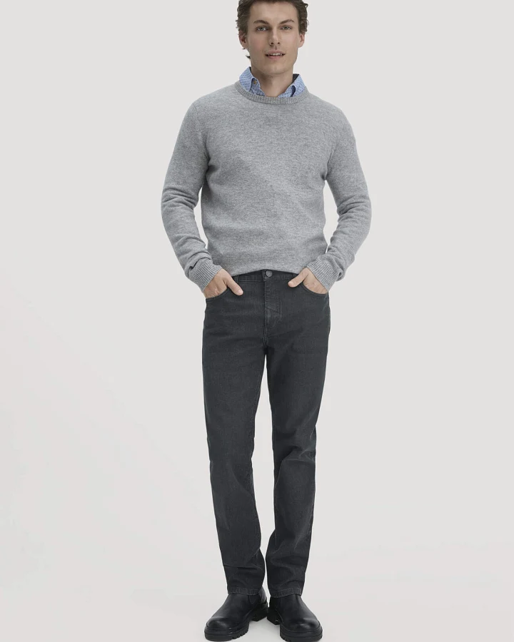 hessnatur Herren Jeans BEN Regular Straight BETTER RECYCLING aus Bio-Denim - schwarz - Größe 34/34