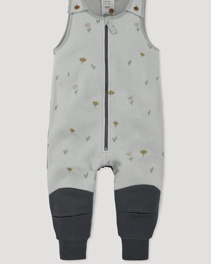 hessnatur Baby Fleece Sommer Overall mit Softshell aus Bio-Baumwolle - grau - Größe 74/80