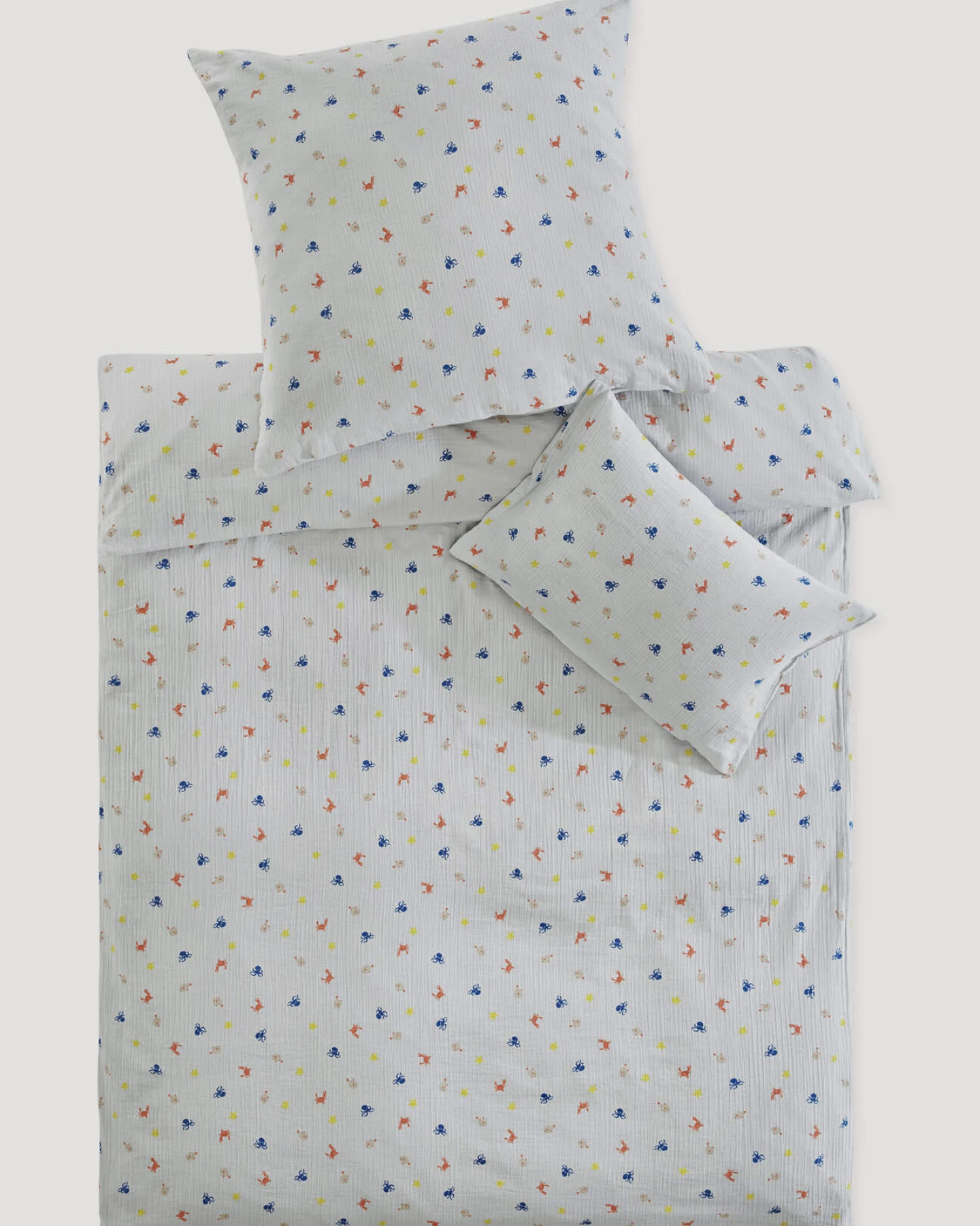 hessnatur Baby Musselin Bettwäsche aus Bio-Baumwolle - blau - Größe 100x135 / 40x60 cm – Ansicht 2