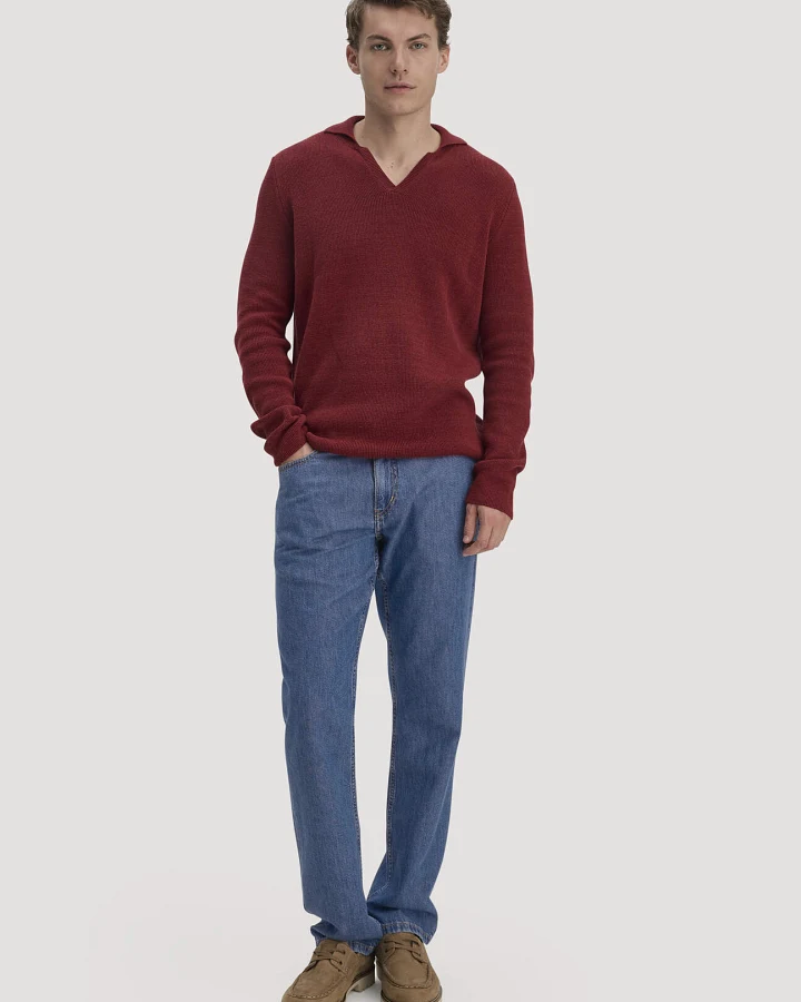 hessnatur Herren Jeans BEN Regular Straight aus Bio-Denim mit TENCEL™ Lyocell und Leinen - blau - Größe 32/32
