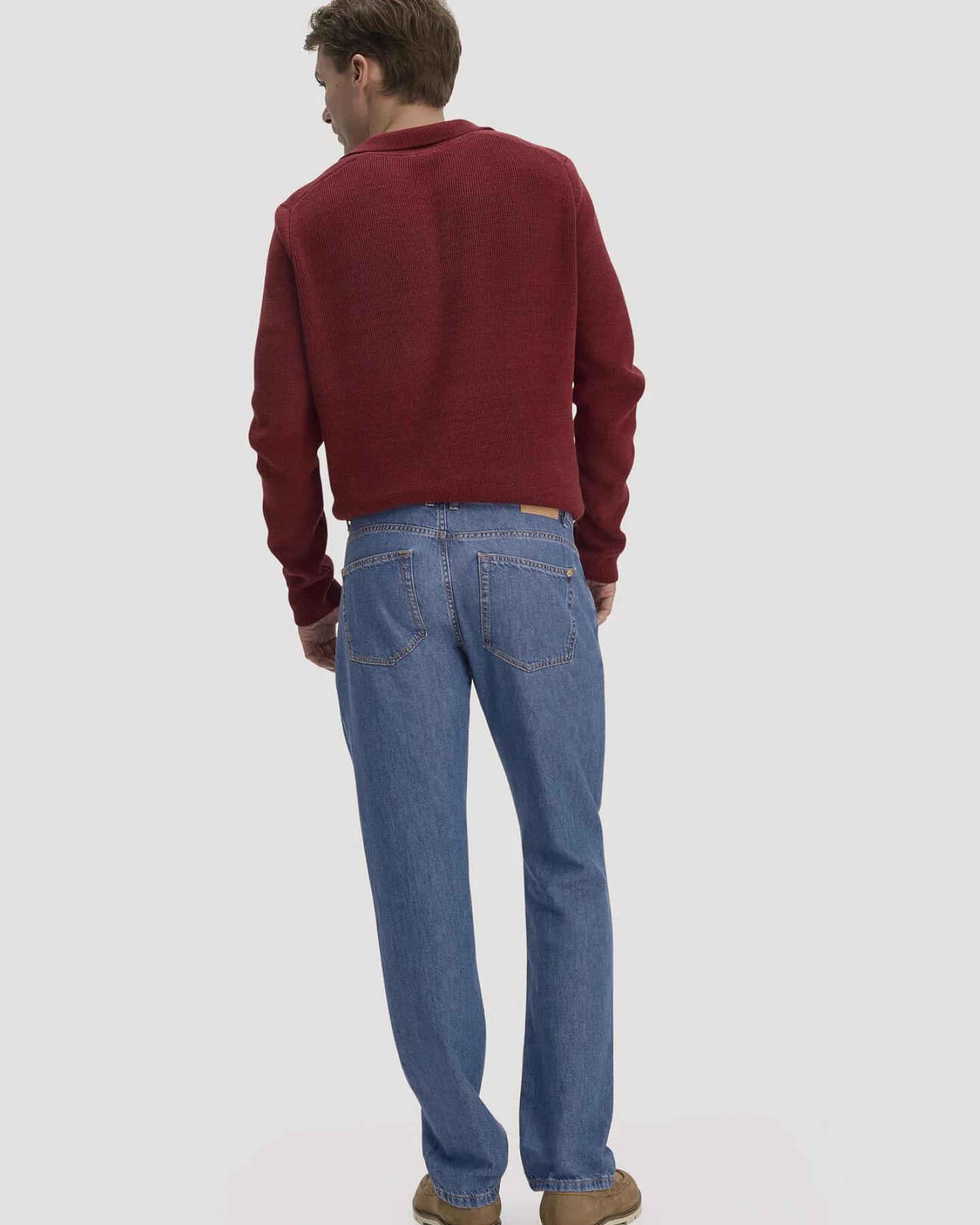 hessnatur Herren Jeans BEN Regular Straight aus Bio-Denim mit TENCEL™ Lyocell und Leinen - blau - Größe 32/32 – Ansicht 2