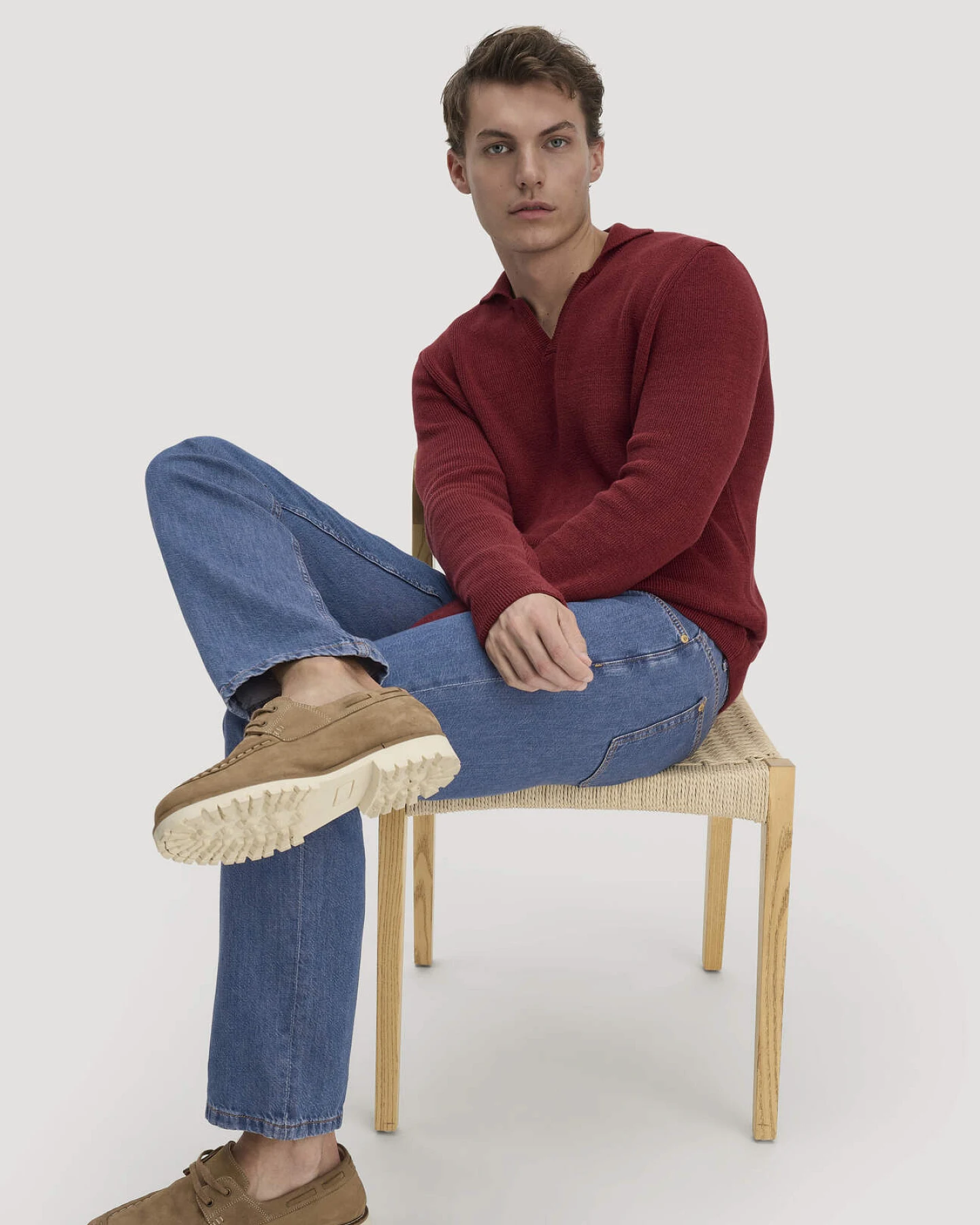 hessnatur Herren Jeans BEN Regular Straight aus Bio-Denim mit TENCEL™ Lyocell und Leinen - blau - Größe 34/32 – Ansicht 4