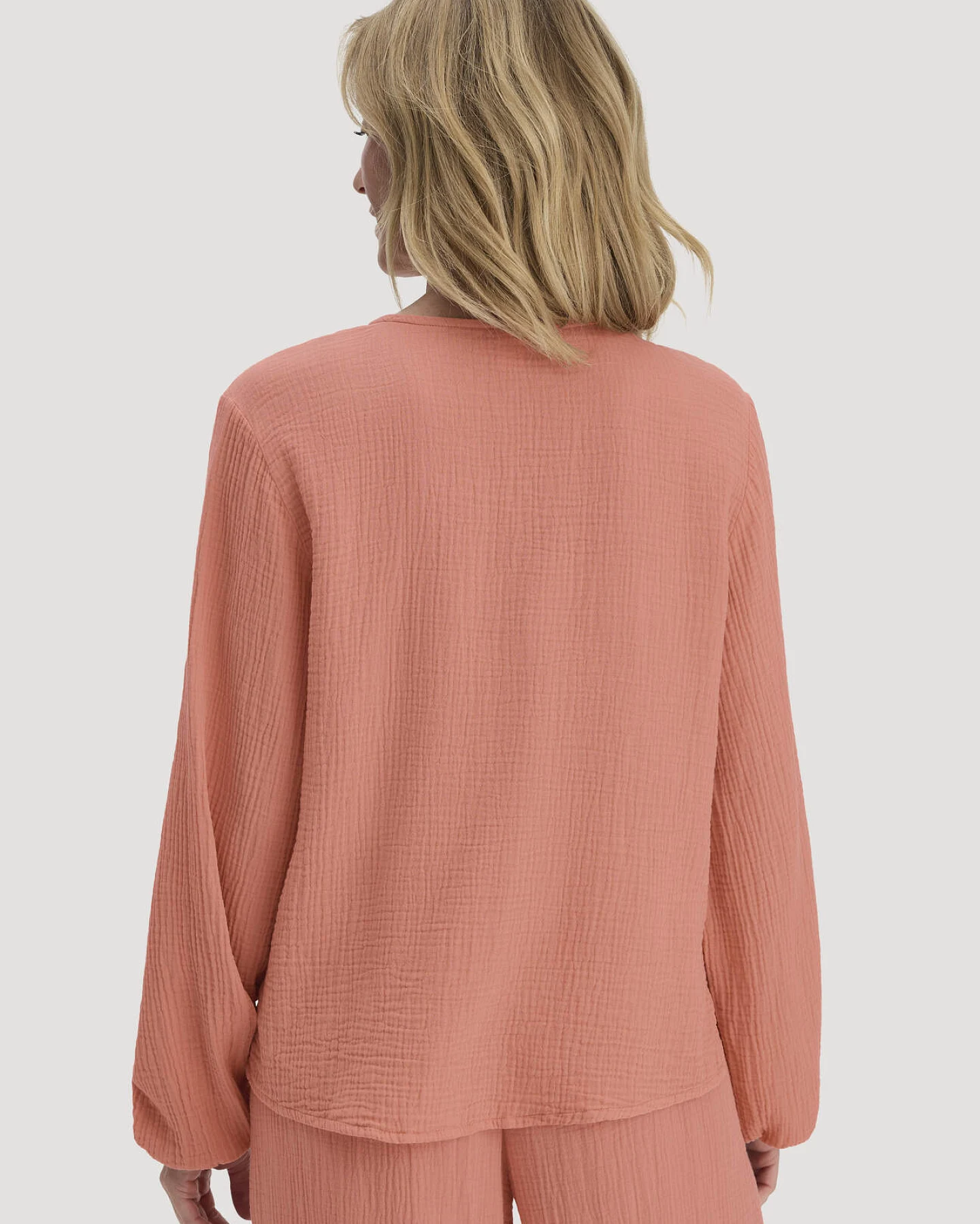 hessnatur Damen Musselin Bluse Relaxed aus Bio-Baumwolle - orange - Größe 46 – Ansicht 3