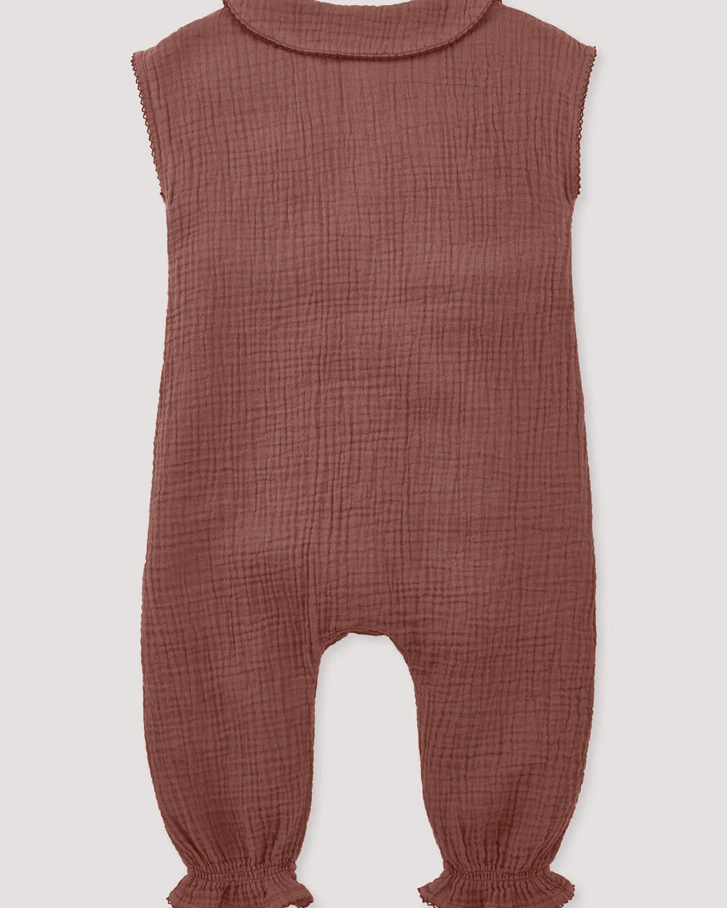 hessnatur Baby Musselin Strampler aus Bio-Baumwolle - braun - Größe 74/80 – Ansicht 2