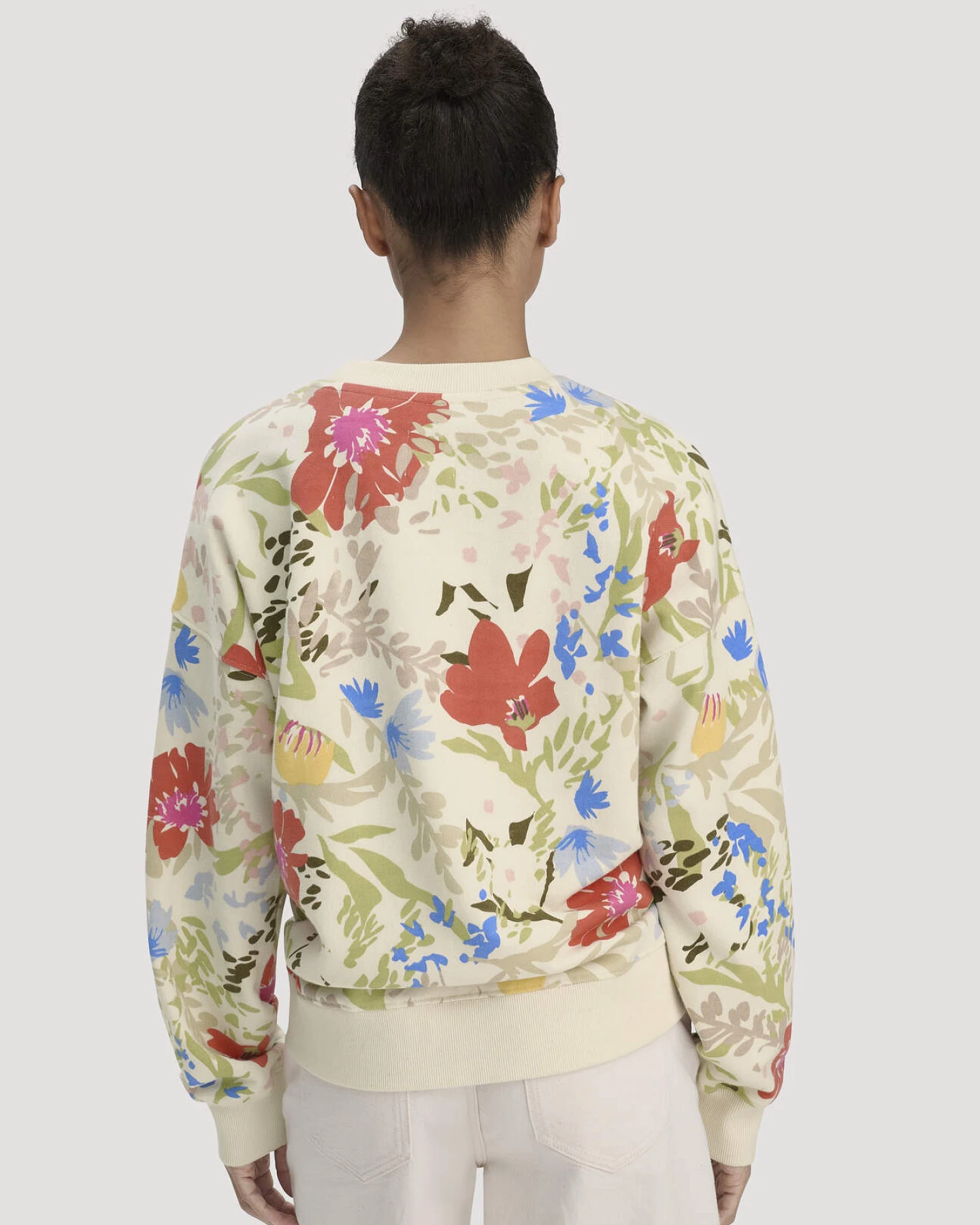 hessnatur Damen Print Sweatshirt Oversize aus Bio-Baumwolle - natur - Größe S – Ansicht 3