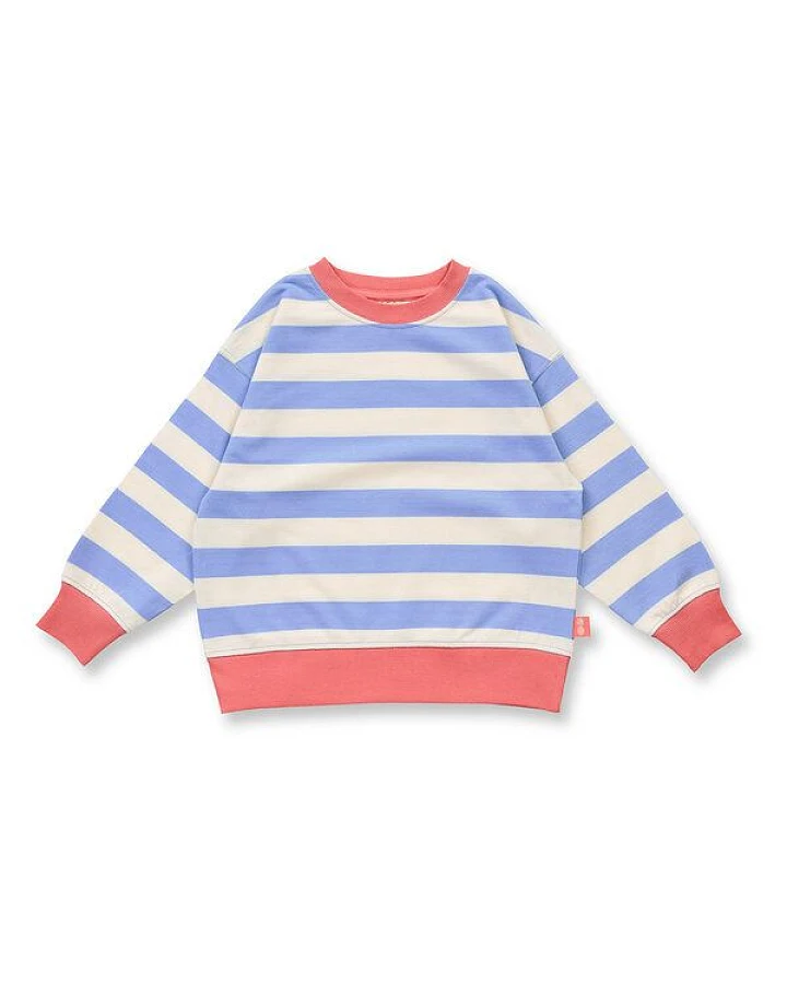 Sense Organics Kinder Sweatshirt blau-weiß geringelt, Modell DARI