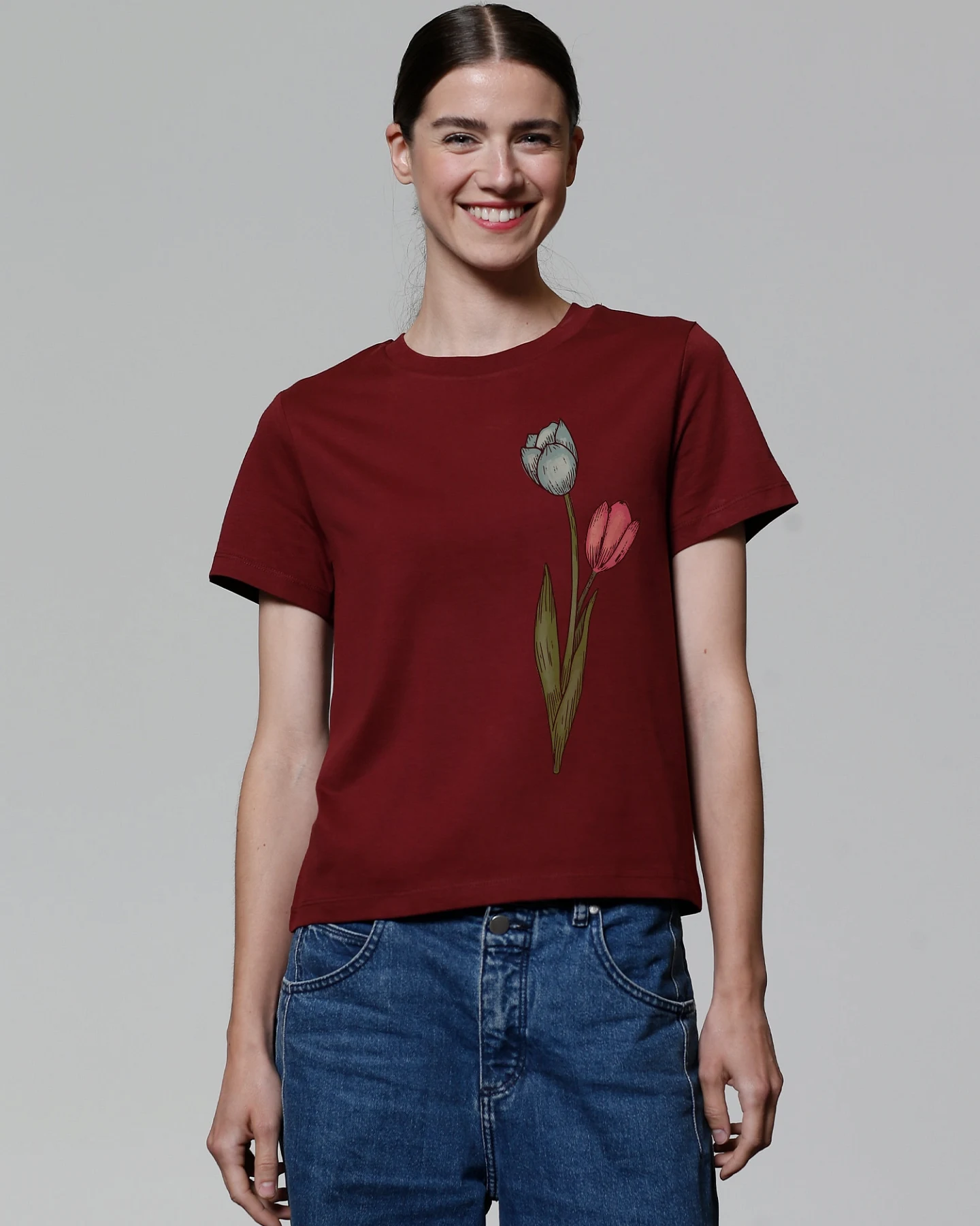 Watapparel T-Shirt Blume in Wasserfarbe 05 – Ansicht 2