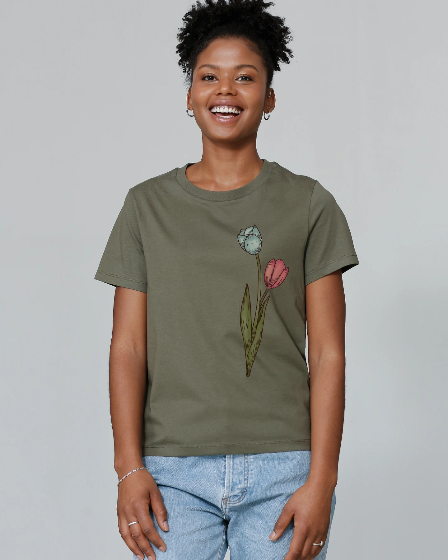 Watapparel T-Shirt Blume in Wasserfarbe 05 – Ansicht 2