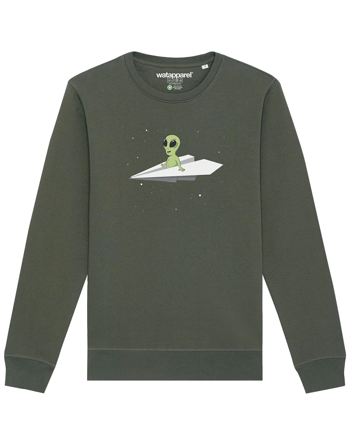 Watapparel Sweatshirt Alien on a paper plane