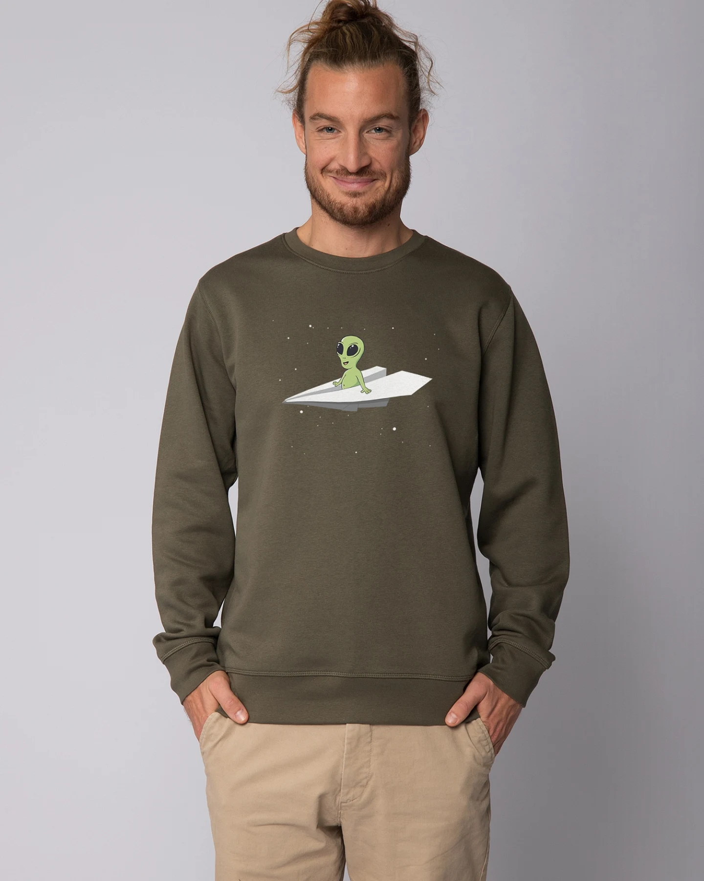 Watapparel Sweatshirt Alien on a paper plane – Ansicht 2