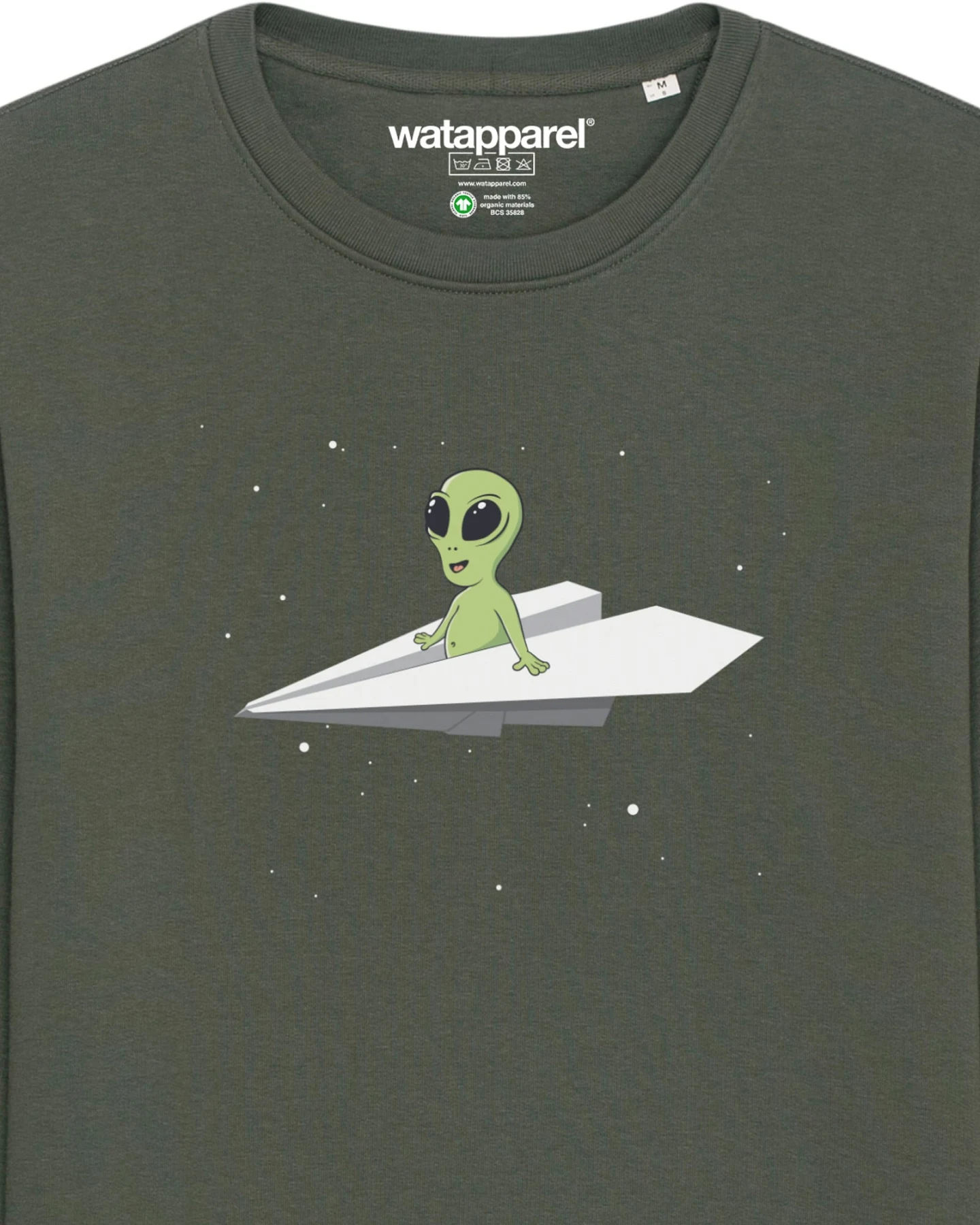 Watapparel Sweatshirt Alien on a paper plane – Ansicht 3