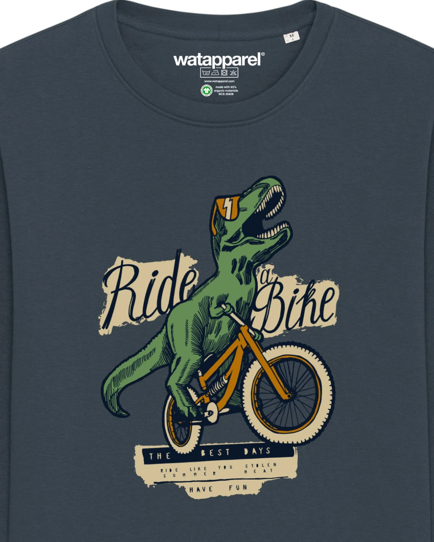 Watapparel Sweatshirt T-Rex Fahrrad – Ansicht 3