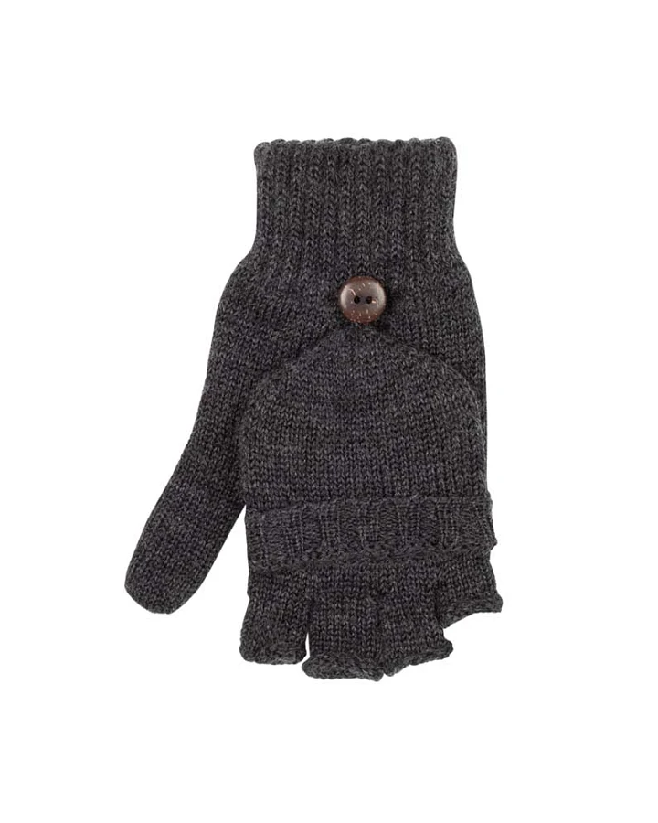 Pure Pure by Bauer - Kinder-Halbfingerhandschuh Merinowolle anthrazit 3