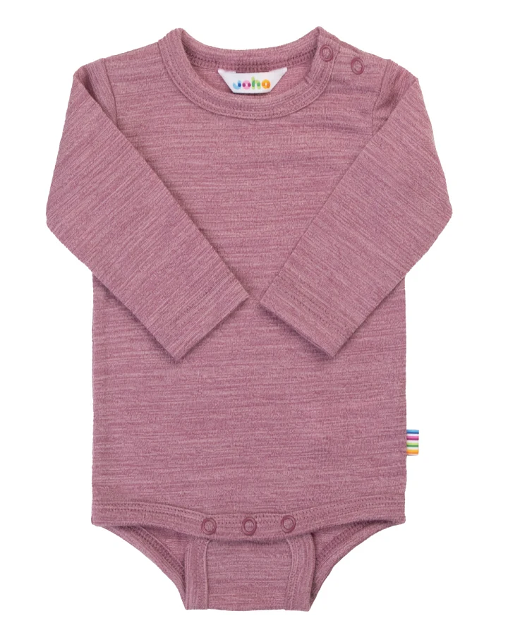Joha - Langarmbody Merinowolle bordeaux