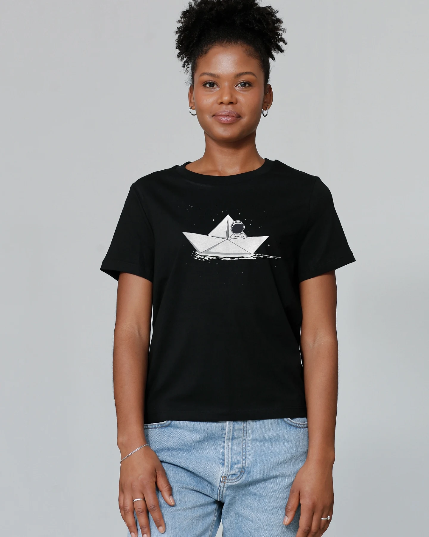 Watapparel T-Shirt Astronaut in paper boat – Ansicht 2