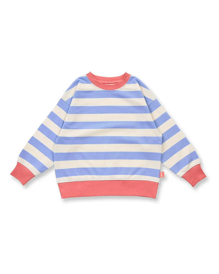 Kinder Sweatshirt blau-weiß geringelt, Modell DARI