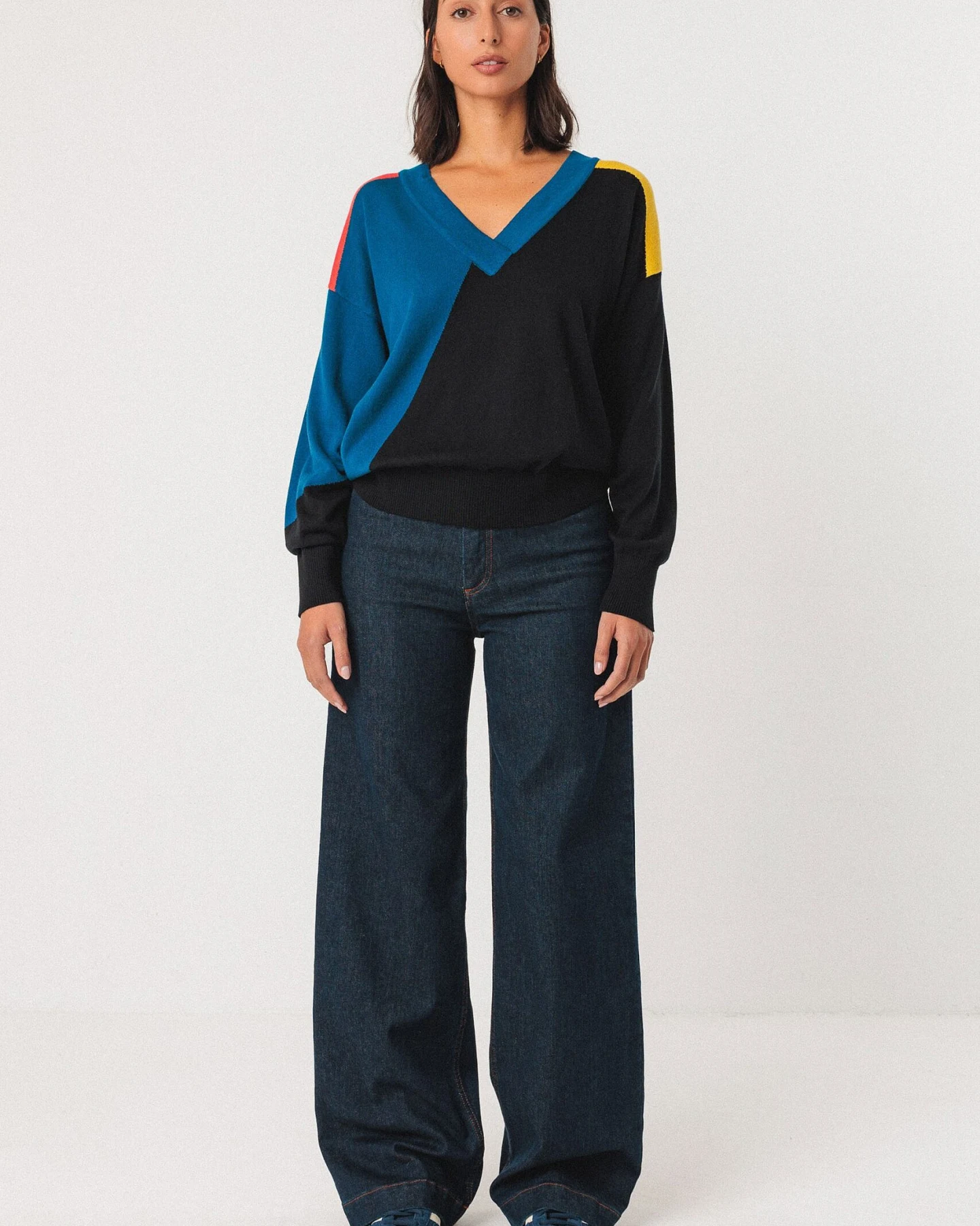 SKFK Damen vegan Pullover Adriana Mehrfarbig – Ansicht 2