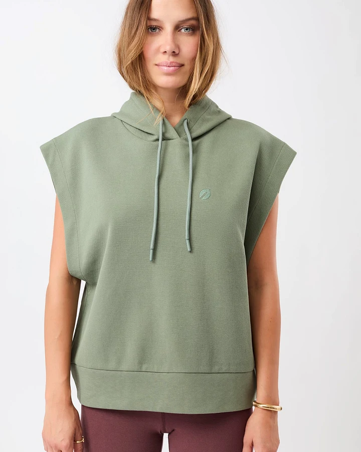 MANDALA Damen vegan Hoodie Holzkohle Grün