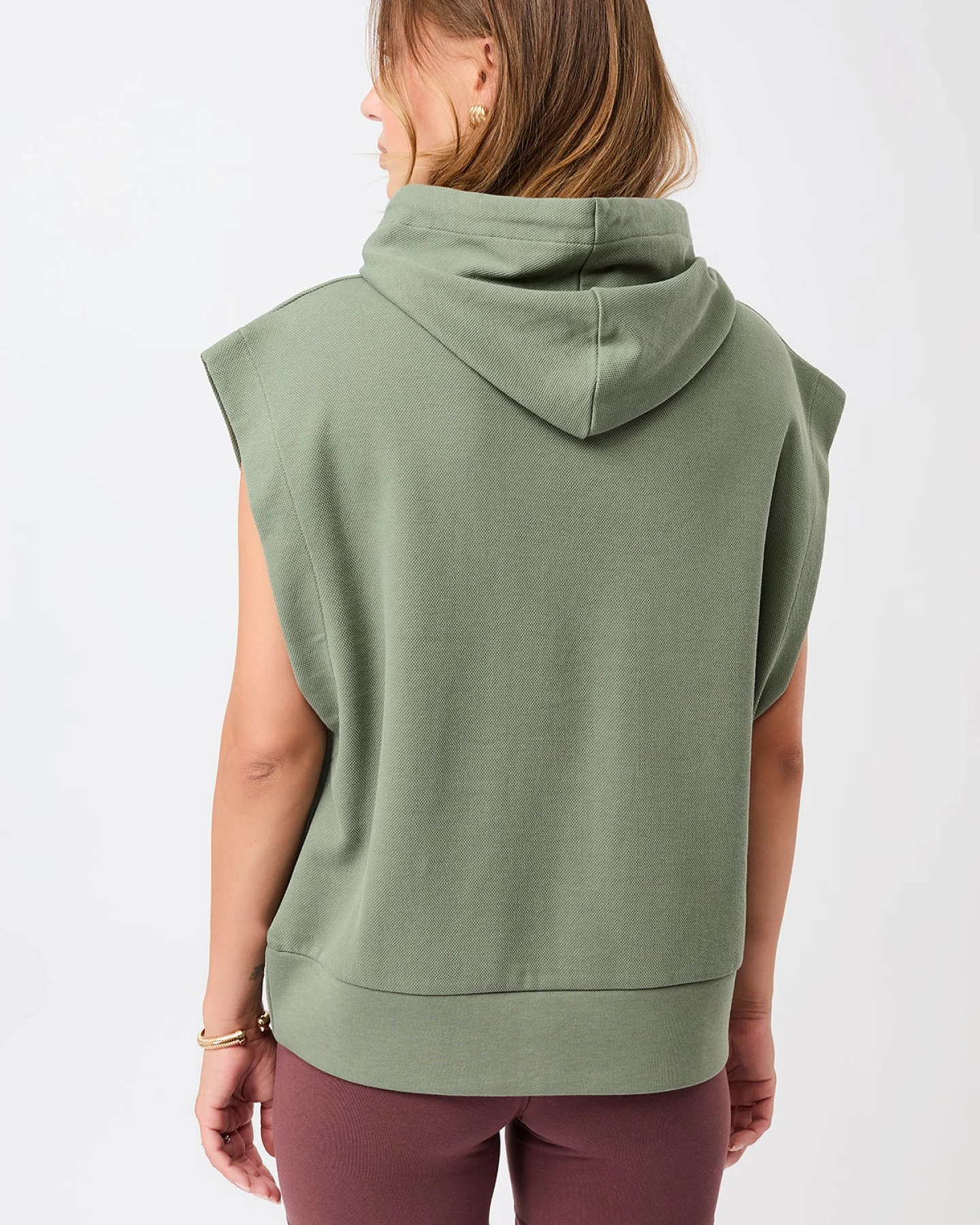 MANDALA Damen vegan Hoodie Holzkohle Grün – Ansicht 2