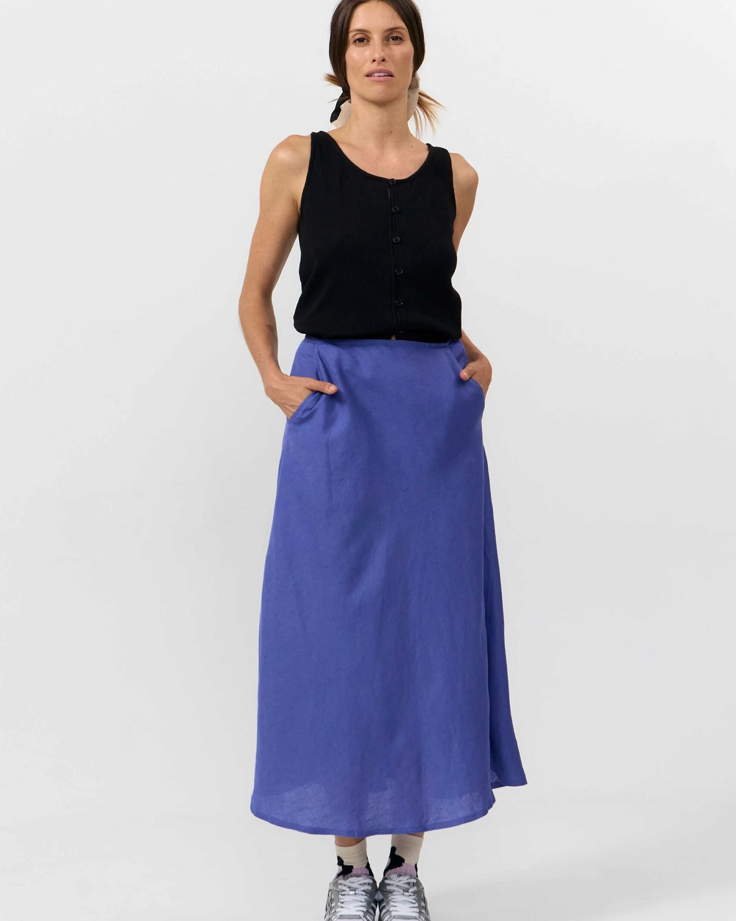 SUITE13LAB Damen vegan Rock Belen Mittelblau – Ansicht 2