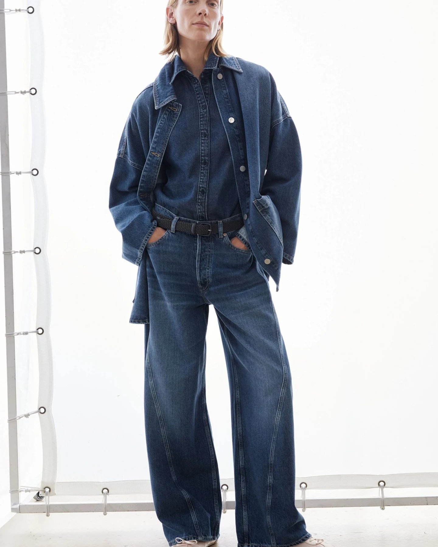 Jeansjacke Draapy Tencel Blau – Ansicht 2