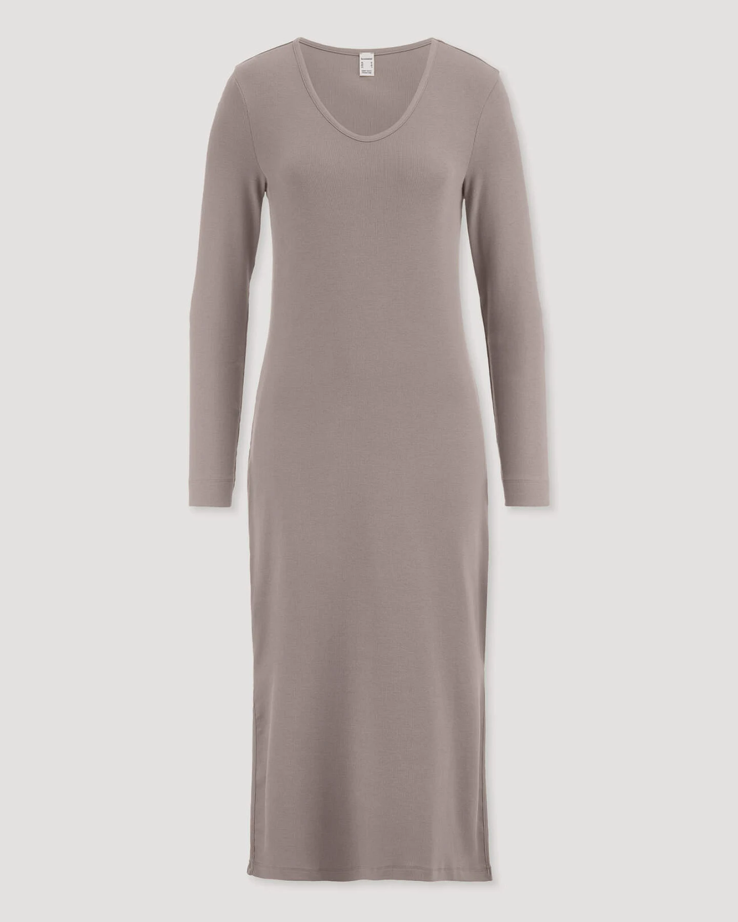 hessnatur Damen Nachthemd SOFT RIB aus Bio-Baumwolle - beige - Größe 40 – Ansicht 3