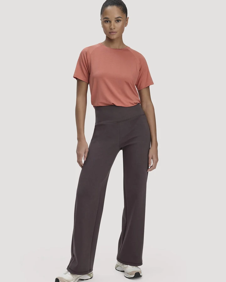 hessnatur Loungewear Hose Wide Leg ACTIVE COMFORT aus Bio-Baumwolle - braun - Größe XXL