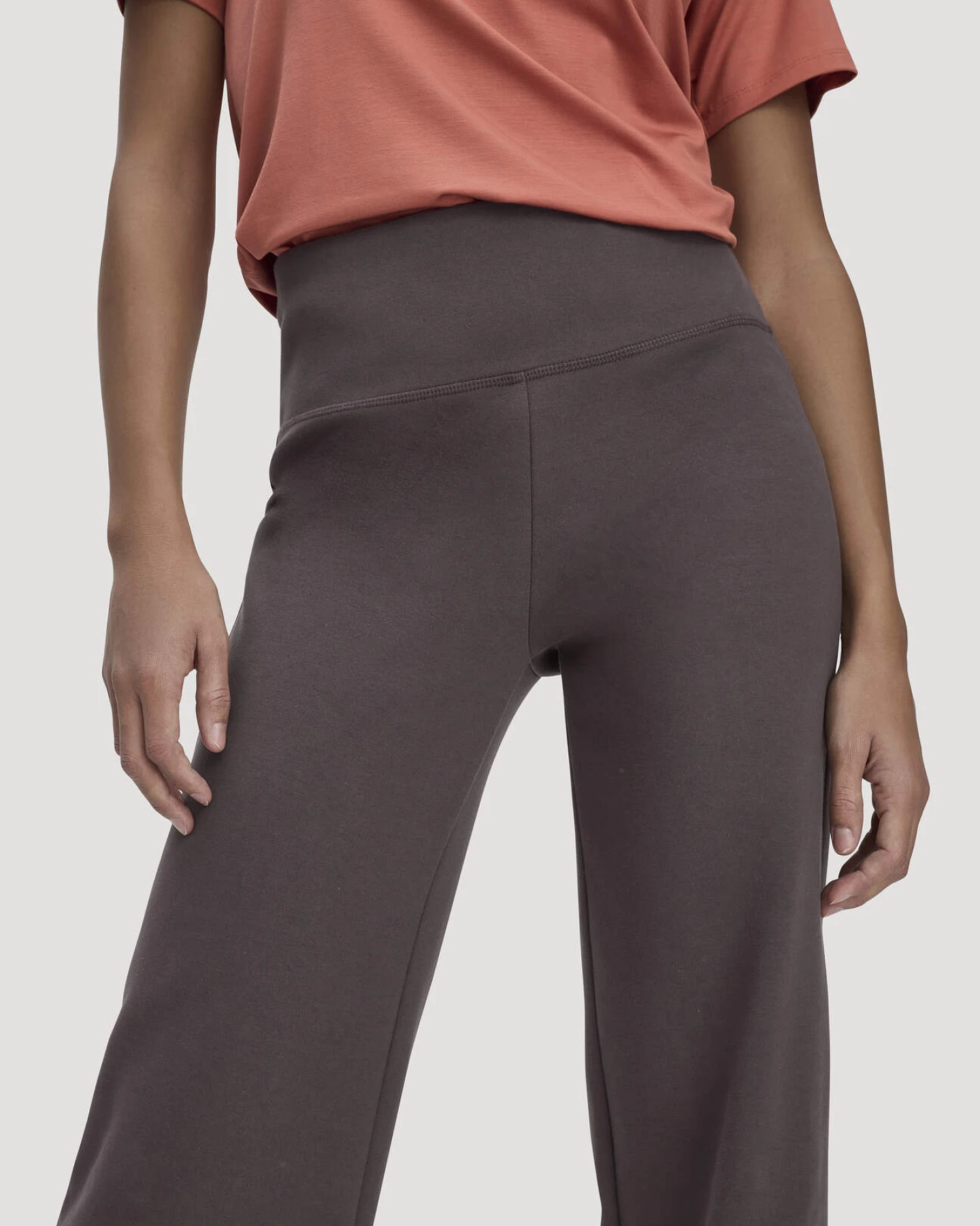 hessnatur Loungewear Hose Wide Leg ACTIVE COMFORT aus Bio-Baumwolle - braun - Größe XXL – Ansicht 3
